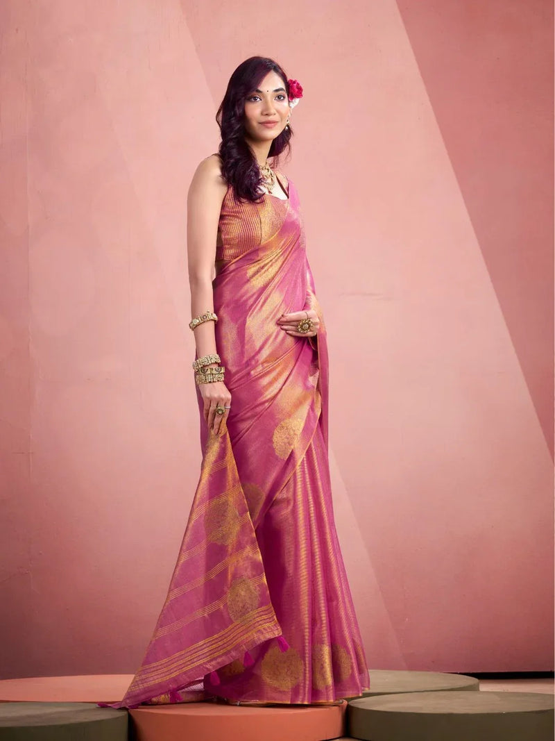 TISSUE FANCY WEAVING SAREE - EZBER
