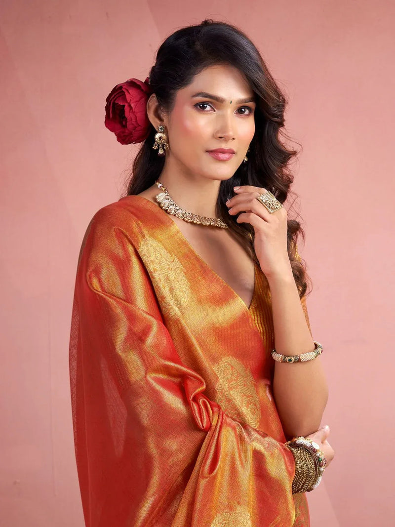 TISSUE FANCY WEAVING SAREE - EZBER