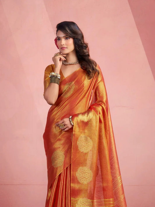 TISSUE FANCY WEAVING SAREE - EZBER