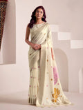 Soft Linen With Big Jaquard Pallu Handloom Saree - EZBER