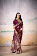 Fancy Dolla Silk Woven Design Work Handloom Silk Saree With Blouse Piece - EZBER