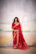 Fancy Dolla Silk Woven Design Work Handloom Silk Saree With Blouse Piece - EZBER