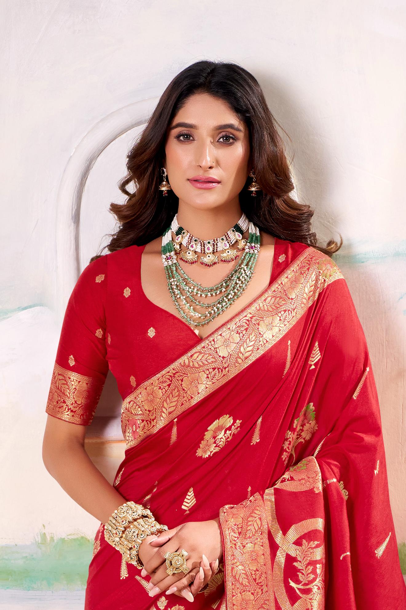 Fancy Dolla Silk Woven Design Work Handloom Silk Saree With Blouse Piece