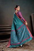Soft Silk Chitt Pallue With Contrast Blouse Weaving Saree - EZBER