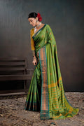 Soft Silk Chitt Pallue With Contrast Blouse Weaving Saree - EZBER