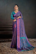 Soft Silk Chitt Pallue With Contrast Blouse Weaving Saree - EZBER