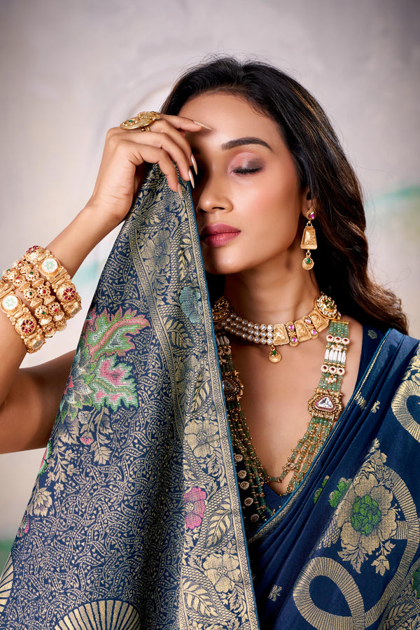 Fancy Dolla Silk Woven Design Work Handloom Silk Saree With Blouse Piece