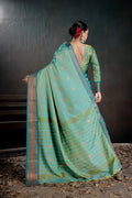 Soft Silk Chitt Pallue With Contrast Blouse Weaving Saree - EZBER