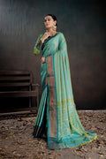 Soft Silk Chitt Pallue With Contrast Blouse Weaving Saree - EZBER