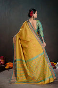 Soft Silk Chitt Pallue With Contrast Blouse Weaving Saree - EZBER