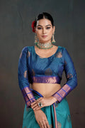 Soft Silk Chitt Pallue With Contrast Blouse Weaving Saree - EZBER