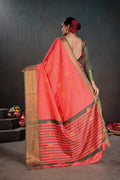 Soft Silk Chitt Pallue With Contrast Blouse Weaving Saree - EZBER