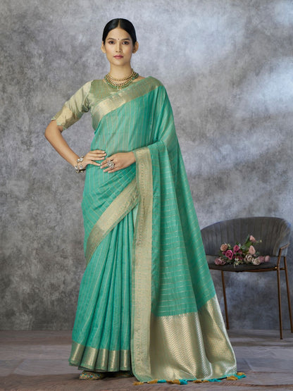 Tissue Silk with Zari Border