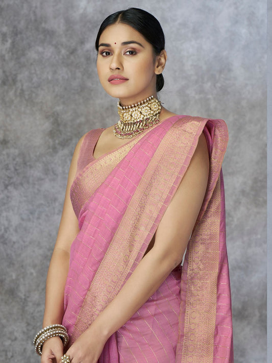 Tissue Silk with Zari Border