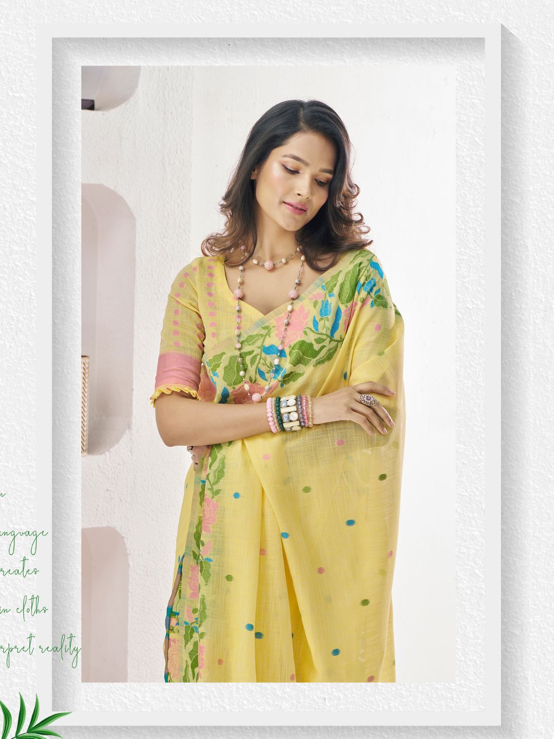 Soft Linen With Big Jaquard Pallu Handloom Saree