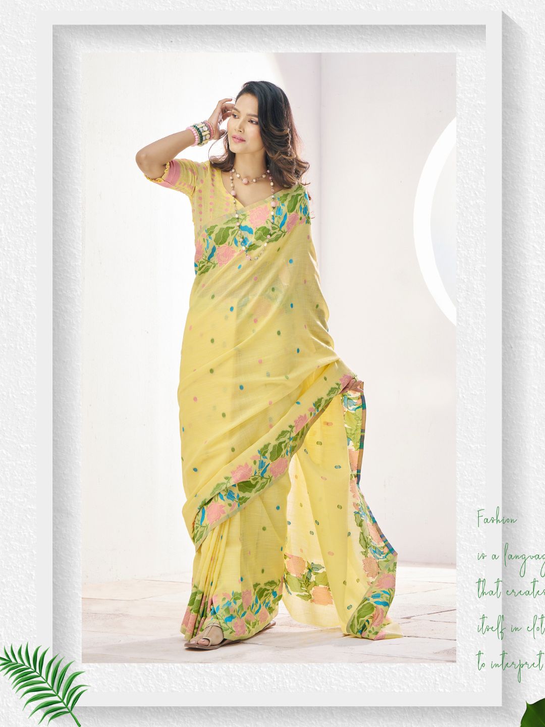 Soft Linen With Big Jaquard Pallu Handloom Saree