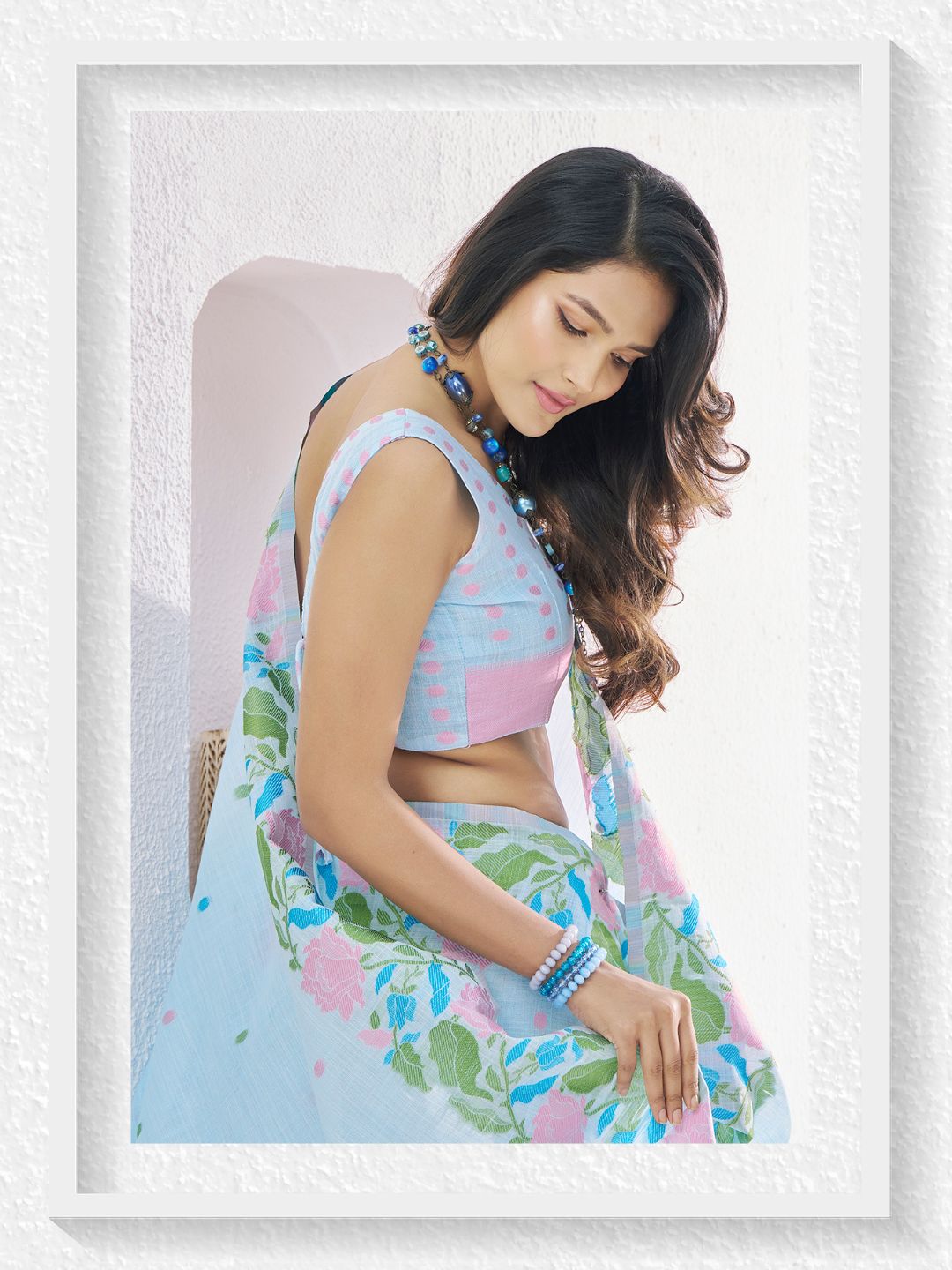 Soft Linen With Big Jaquard Pallu Handloom Saree