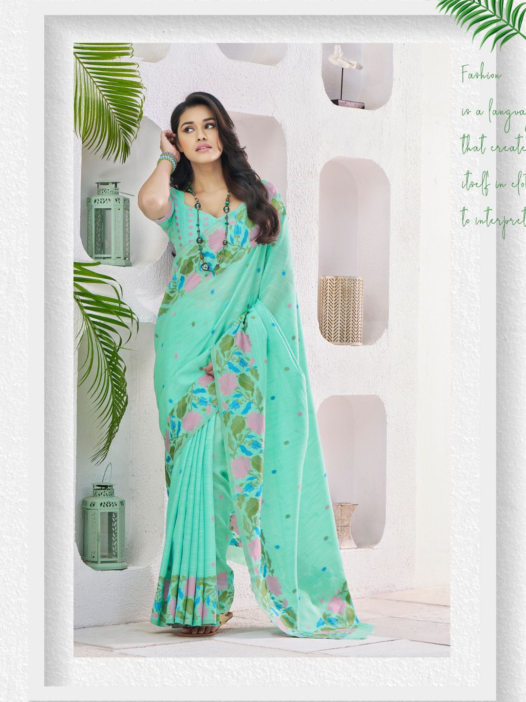 Soft Linen With Big Jaquard Pallu Handloom Saree