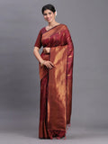 Maroon Silk Saree With Blouse Piece - EZBER