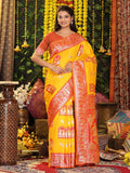 Yellow Silk Saree With Blouse Piece - EZBER