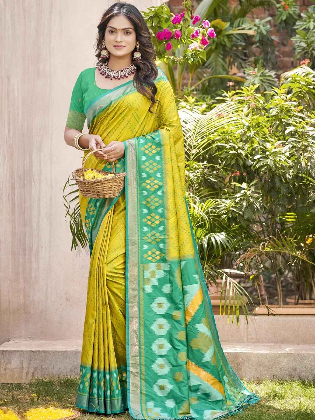 Sky Blue Silk Brocade Saree | EZB SI04 ASPOC3003