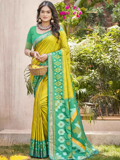 Sky Blue Silk Brocade Saree | EZB SI04 ASPOC3003