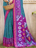 Rama Green Saree Pochampalli Silk  with Blouse