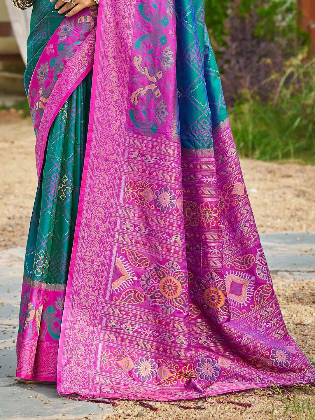 Blue Silk Brocade Saree | EZB SI04 ASPOC4001