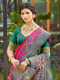 Pink Saree Pochampalli Silk  with Blouse