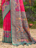 Pink Saree Pochampalli Silk  with Blouse