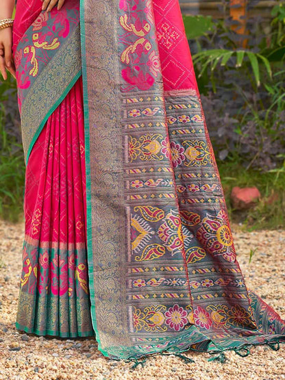 Pink Silk Brocade Saree | EZB SI04 ASPOC4002
