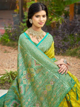 Green Silk Brocade Saree | EZB SI04 ASPOC4003