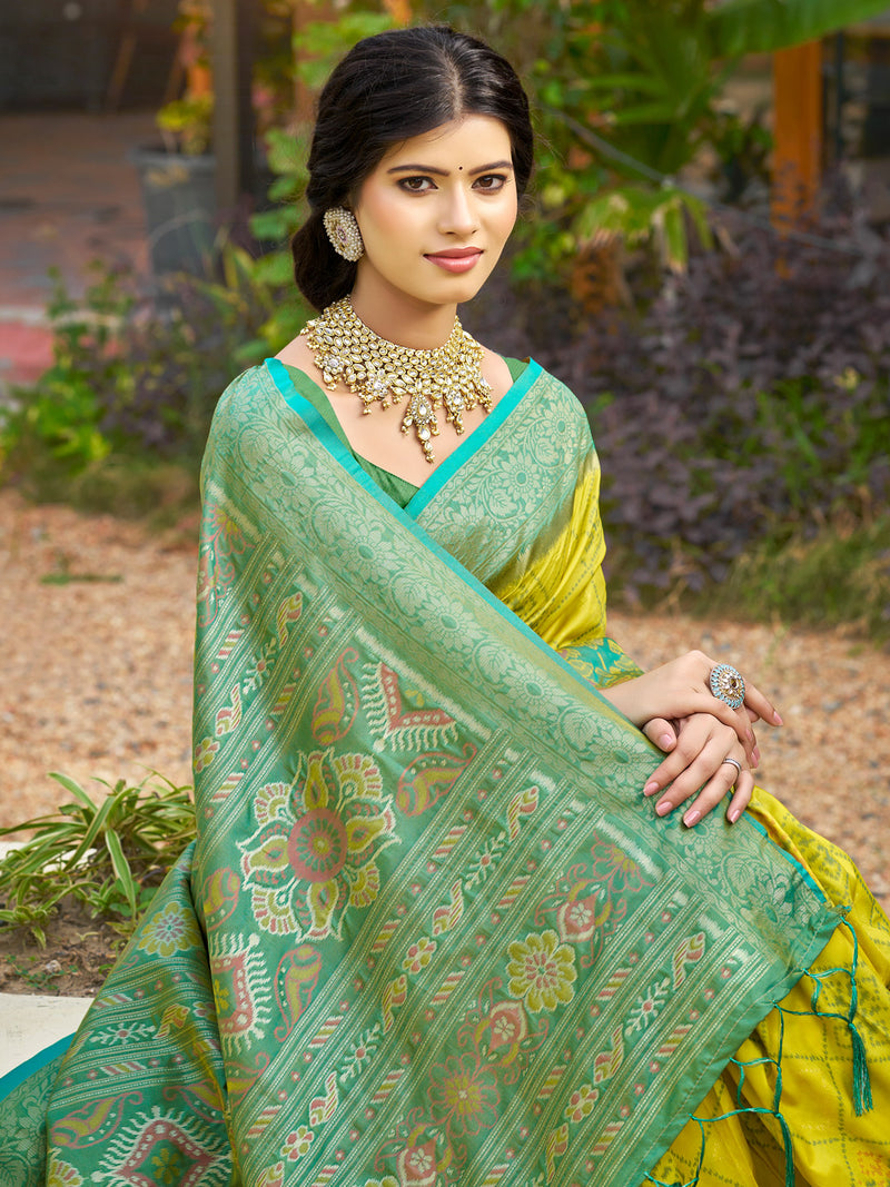 Green Saree Pochampalli Silk  with Blouse