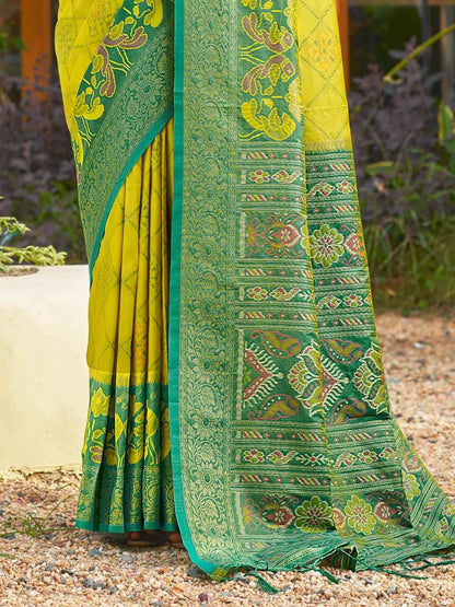 Green Silk Brocade Saree | EZB SI04 ASPOC4003