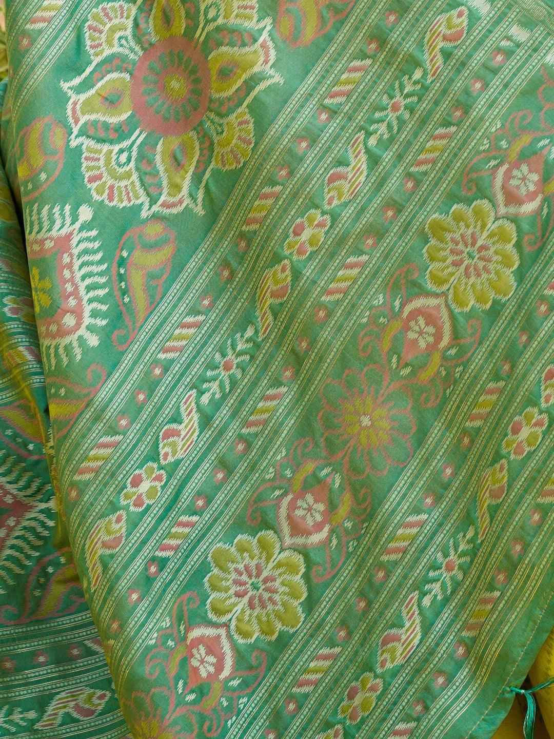 Green Silk Brocade Saree | EZB SI04 ASPOC4003