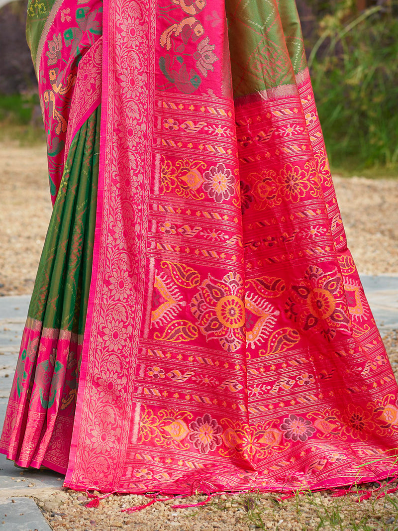Mehnadi Saree Pochampalli Silk  with Blouse