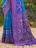 Blue Saree Pochampalli Silk  with Blouse