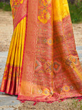 Yellow Saree Pochampalli Silk  with Blouse