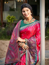 Pink Silk Brocade Saree | EZB SI04 ASPOC5002
