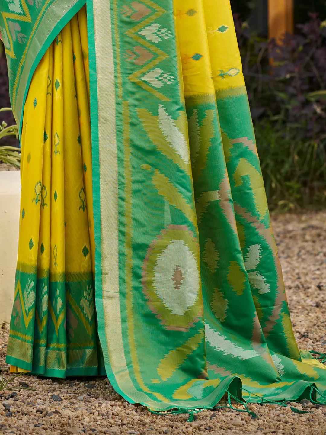 Green Silk Brocade Saree | EZB SI04 ASPOC5004