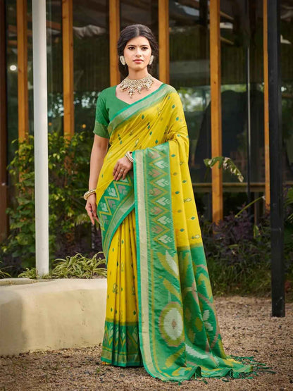 Green Silk Brocade Saree | EZB SI04 ASPOC5004