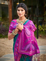 Sky Blue Silk Brocade Saree | EZB SI04 ASPOC5005