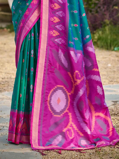 Sky Blue Silk Brocade Saree | EZB SI04 ASPOC5005