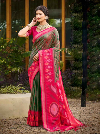 Mehnadi Silk Brocade Saree | EZB SI04 ASPOC5006