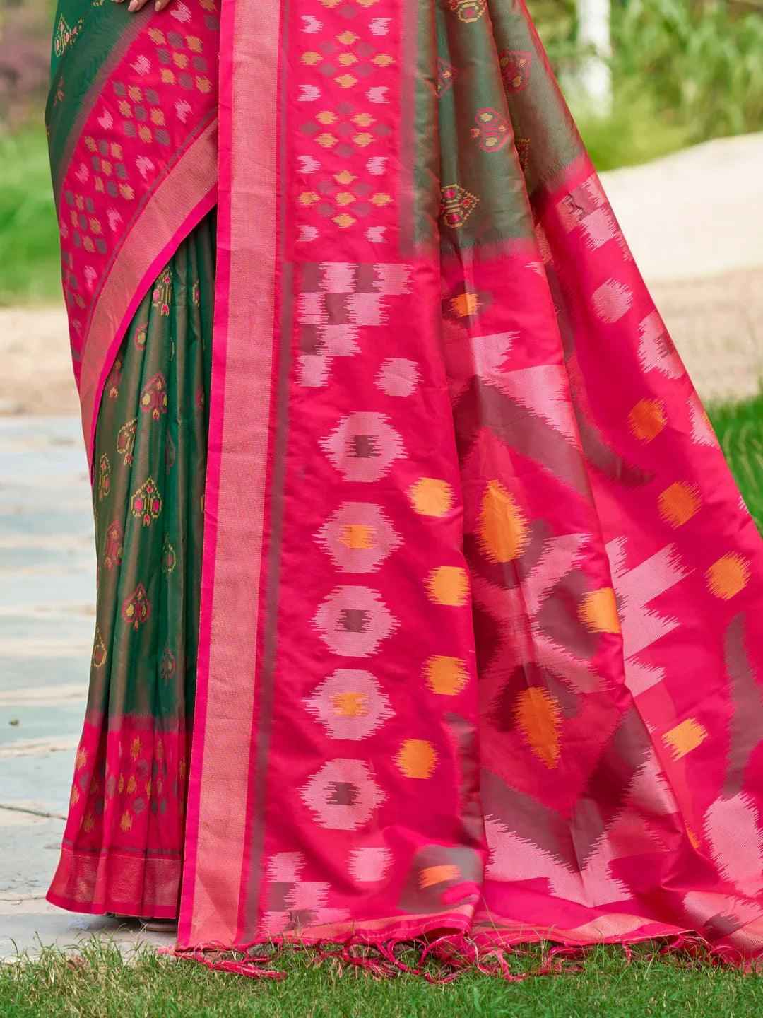 Green Silk Brocade Saree | EZB SI04 ASPOC6006