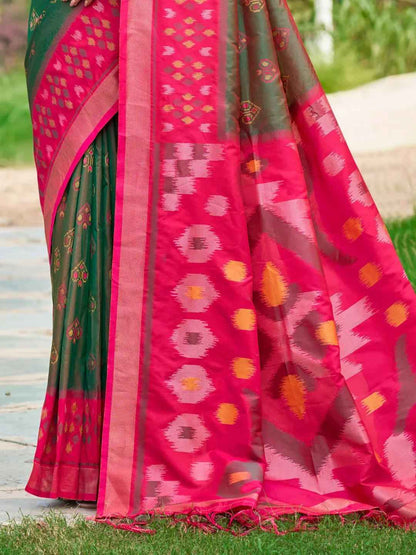 Green Silk Brocade Saree | EZB SI04 ASPOC6006
