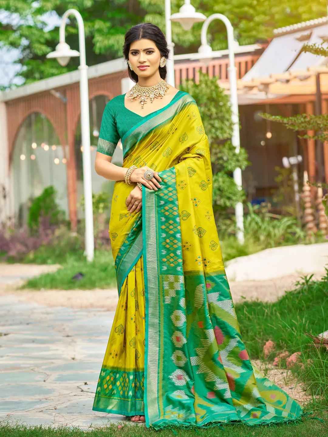 Green Silk Brocade Saree | EZB SI04 ASPOC6007