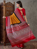 Yellow  Semi Modal Saree With Blouse | EZB GF02 LUX 5001