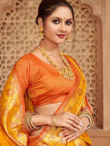 Yellow Silk Brocade Saree | EZB SI04 BWAFR5013