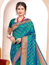 Green Silk Brocade Saree | EZB SI04 BWKVT1006